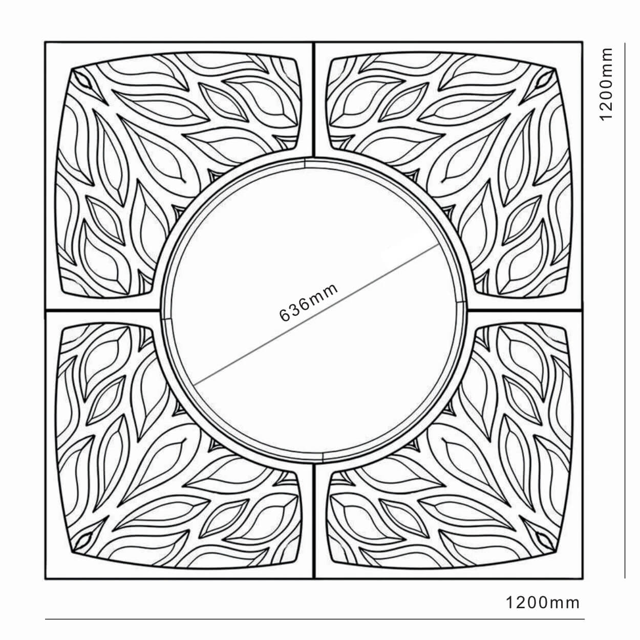 Приствольная решетка для дерева ZKING CRUST 1.2х1.2м Черная