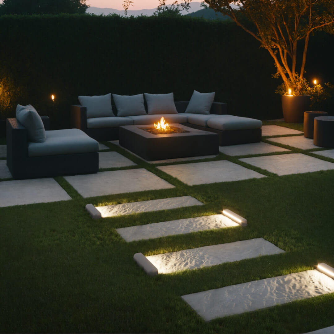 LED Светильник для шаговой плиты STONE Светлая Галька 330х75х98мм