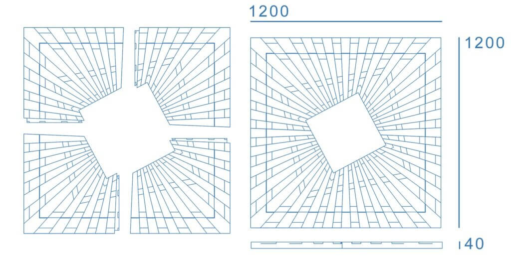 Приствольная решетка для дерева ZKING ATMOSPHERE 1.2х1.2м Бежевая