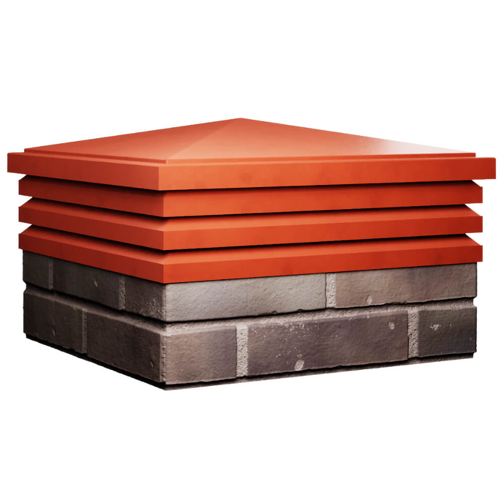 Колпак Zking Бона ХайТек Красный на столб 2х2 кирпича (513х513мм) в Туле фото