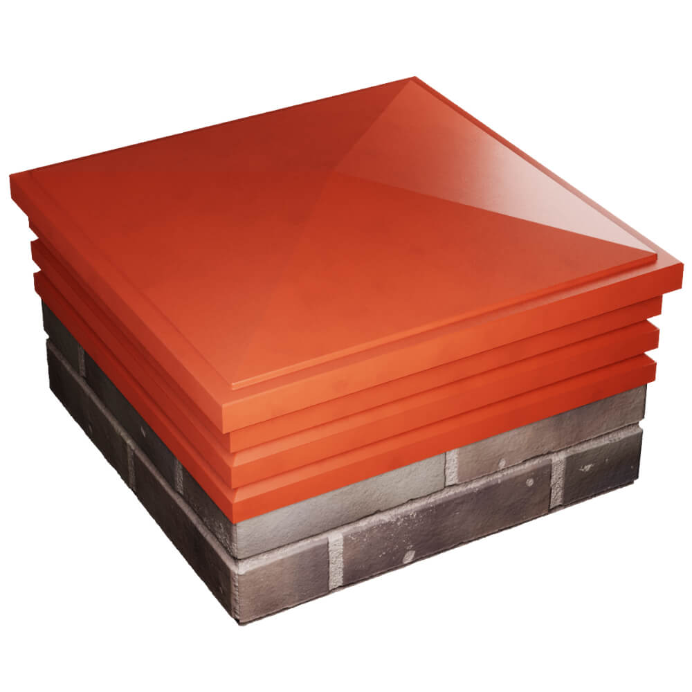 Колпак Zking Бона ХайТек Красный на столб 2х2 кирпича (513х513мм) в Туле фото